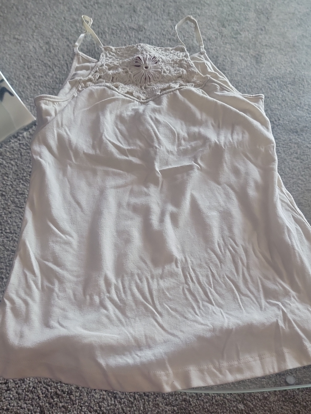 Missoni Cream Camisole with Lace Knit Inset.